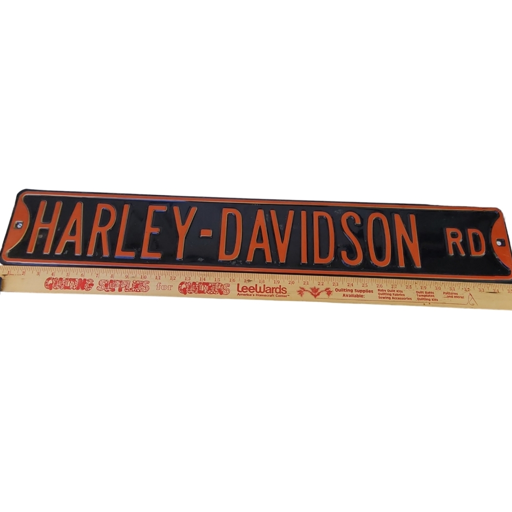 Harley-Davidson® Rd. Red & Black Embossed Tin Road Street Sign 36 inch
